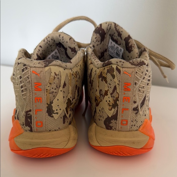 Puma Kids LaMelo Ball Tan and Orange Camouflage Sneakers - Picture 4 of 12